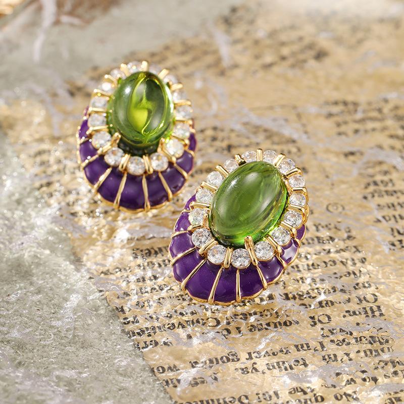 Серьги SUYU Retro, женские серьги с микро-инкрустацией из циркония, подходящие для элегантных и модных женщин, роскошные серьги