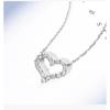 Hollow Out Full Diamond Heart-shaped Necklace Simple Alloy Diamond Inlaid Heart-shaped Pendant Women Elegant Jewelry Necklace