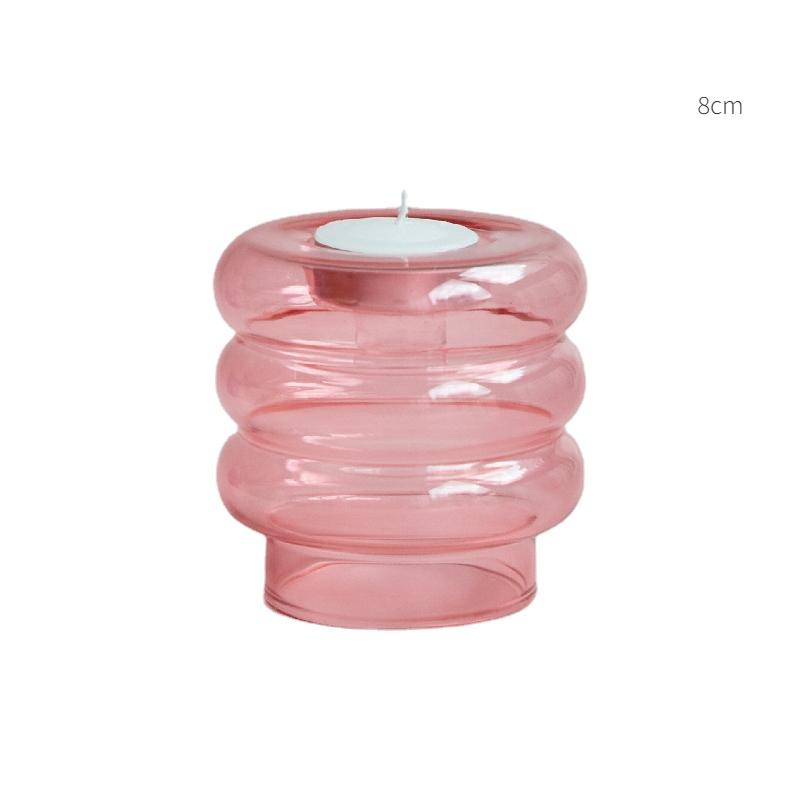 Pink Glass Candle Holder Taper Candlesticks Holder Wedding Table Centerpieces Nordic Home Decoration Wedding Decoration