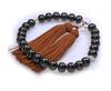 Nakago, Founded In 1885, Kyoto Buddhist Prayer Beads, Ebony, 27 Beads, P-Neck Thread, Artificial Silk Tassel, Prayer Beads Bag (For Men, Suitable for