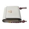 Prada Enameled metal triangle logo cowhide shoulder bag wallet women's white