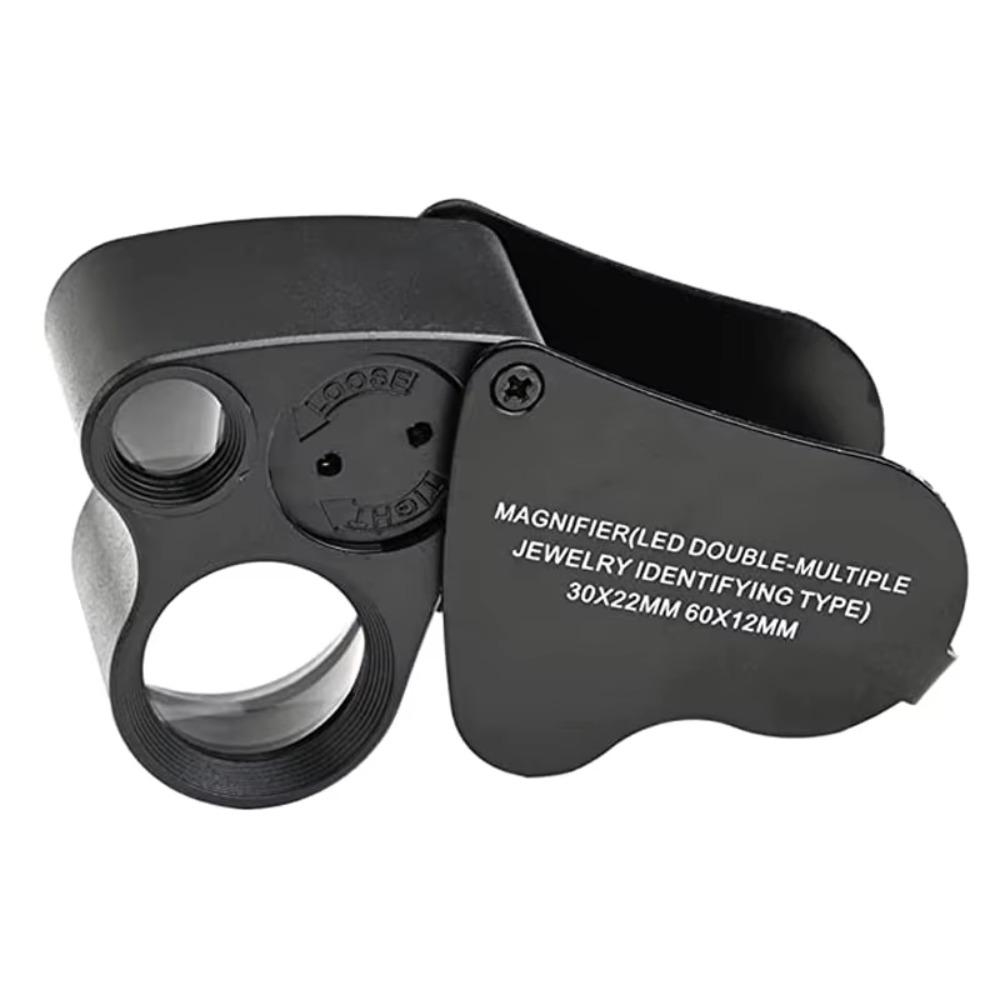 Adjustable Lighting Foldable Jewelry Magnifier Dual Lens Handheld Magnifier Coins