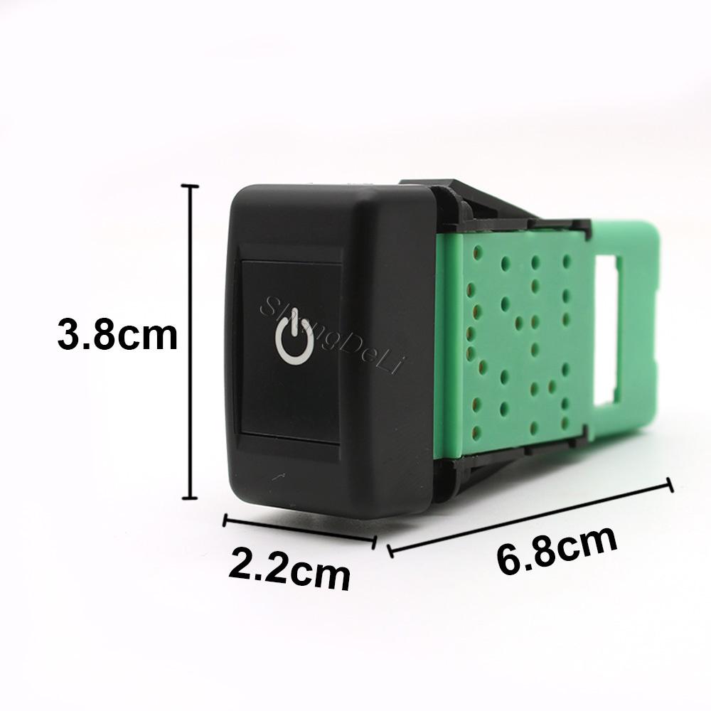 Car Orange LED Light Power On Off Switch Button With Connect wire for Isuzu KV100 700P Accessories