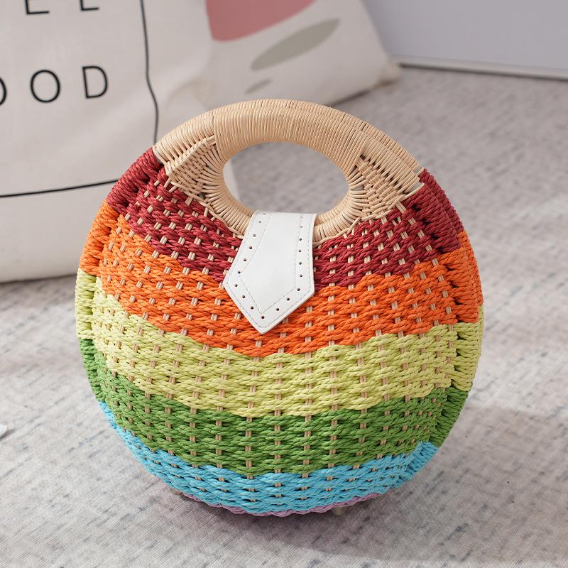 Сумка из травяной ткани, сумка из ротанговой ткани нового стиля, модная и персонализированная милая сумка из ракушки, сумка для отдыха, пляжная сумка