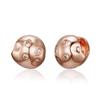 CRANNE 14K GF Carved Stone Ball One-Touch Bold Earrings C24EGF208