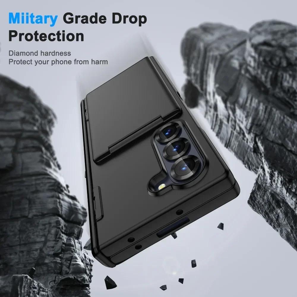 Роскошный чехол-книжка с подставкой для Samsung Galaxy Z Fold 7 6 Fold7 Fold6 5G, складной кронштейн, матовая крышка с держателем для карт