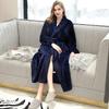 Утолщенный фланелевый халат: Теплый коралловый флисовый халат для пар - Мужской и женский, больших размеров, на молнии, ночная рубашка