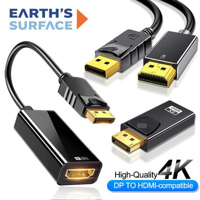 Адаптер-коннектор DisplayPort 4K к HDMI-совместимому, DP папа к HDTV мама, конвертер, кабель-переключатель для видео и аудио для ПК, ТВ, ноутбука