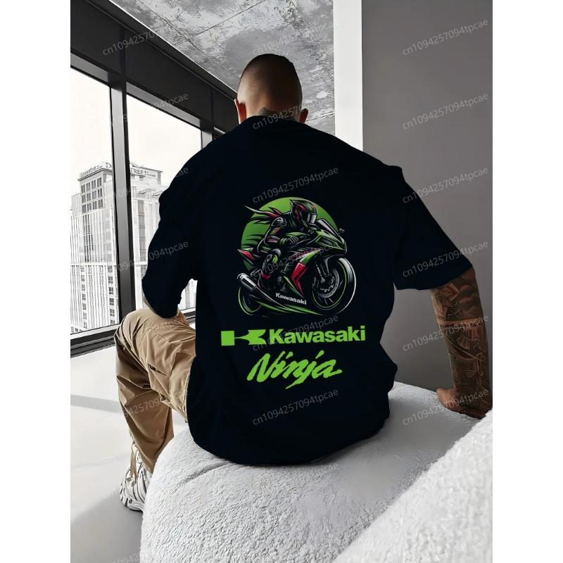 Логотип Kawasaki 2025 новая футболка мужская мотоциклетная уличная одежда приключения ultimate sports мужской топ высококлассный