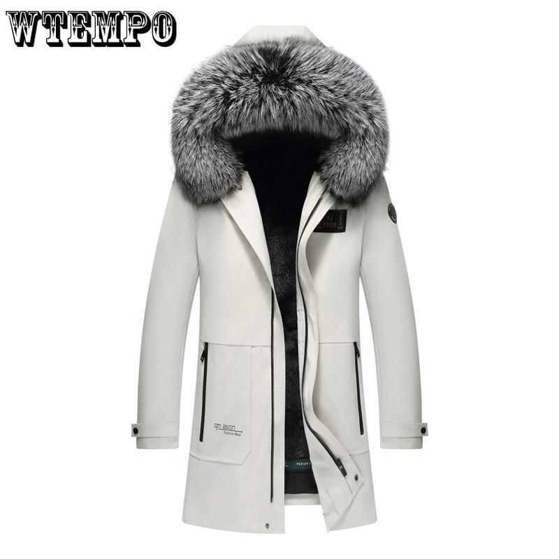 Мужская парка из меха кролика выдры с внутренней частью из искусственной кожи, утолщенное теплое меховое пальто, модное пальто