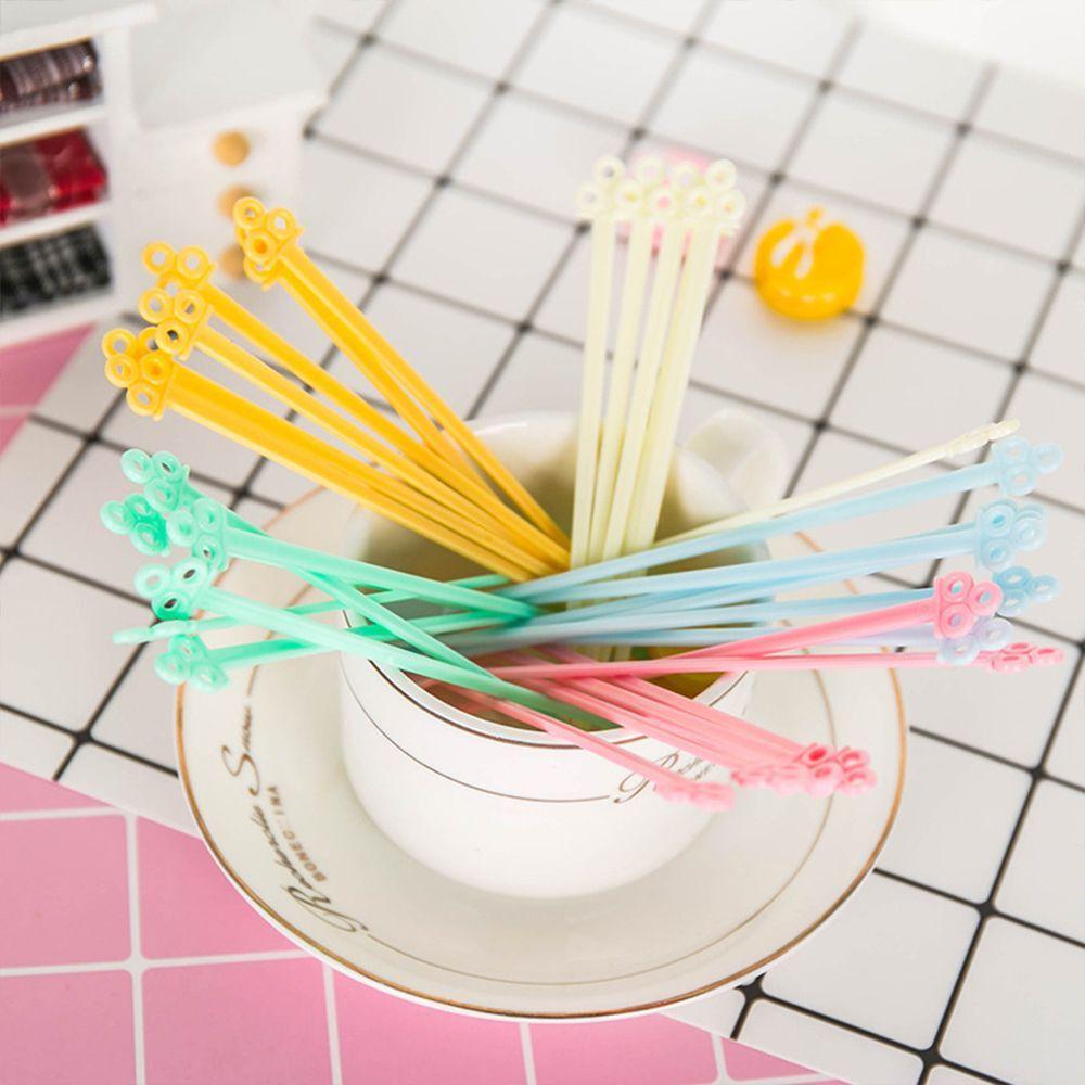 Инструменты для перемешивания фруктов Мини-пластиковая ложка для кофе конфетного цвета с длинной ручкой Бар