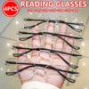 4Pcs Rimless Reading Glasses - Lightweight Computer Readers For Women & Men - Stay Clear Magnifying Vision +1.0 To +4.0