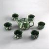 Simple Household Tea Set Ceramic Teapot Teacup Tea Kettle Korean Hand-Painted Green Glaze 9-Head Pot Lid