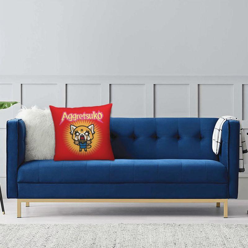 Custom Japan Anime Aggretsuko Cartoon Pillow Case 40x40cm Decor Home Modern Cushion Decoration Salon Square Pillowcase
