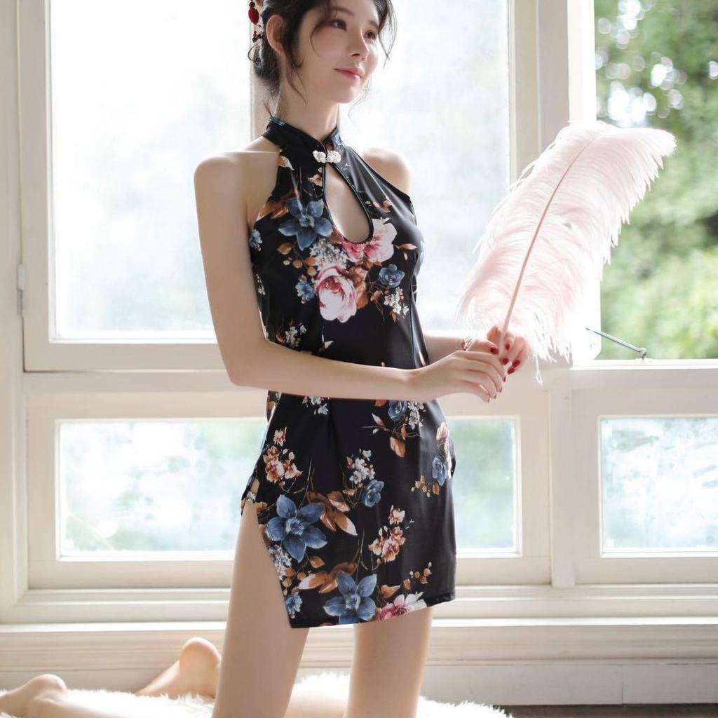 Sex underwear emotional perspective high-end cheongsam tight skirt uniform temptation suit classical cheongsam