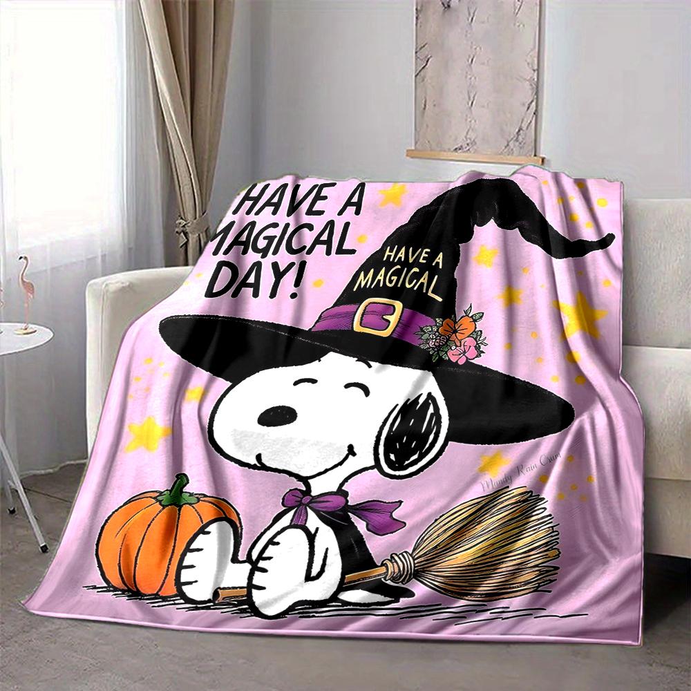 1Pc Snoopy Halloween Magic Blanket Soft And Comfortable Casual Warm Camping Travel Christmas Halloween Gift M91790