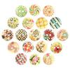 100 Pcs Mixed Multicolor 2 Holes Wood Sewing Buttons Scrapbooking 15mm Button