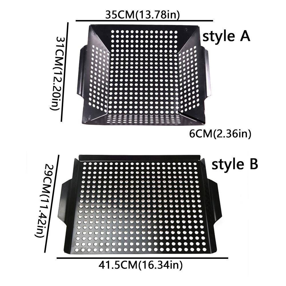 Large Capacity Barbecue Grill Pan Non-Stick Coated Roasting Fish Plate Grill Basket  Picnic