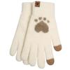 Touch Screen Cat Claw Cold-proof and Warm Gloves for Women Velvet Thickened Wool Knitted Gloves for Autumn and Winter