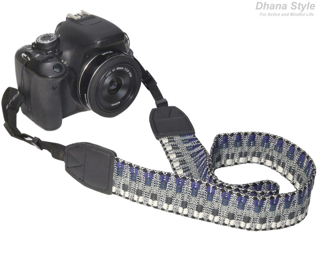 Camera Neck Strap Belt for and Compact Digital Vintage Bohemian Strap/Shoulder SLR, Mirrorless, Cameras, Style, Type NS-CV (ETH-BLUE)