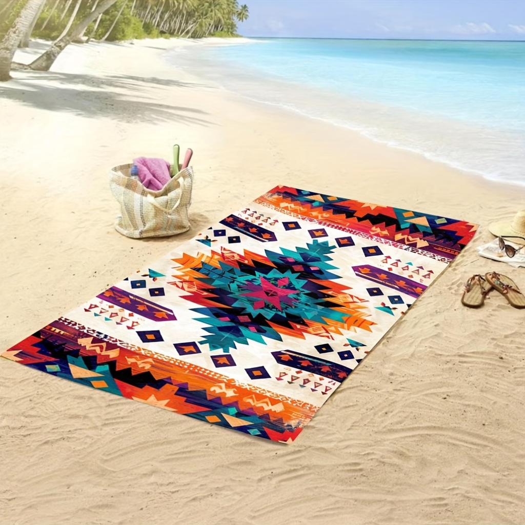 Southwest Space Theme Oversized Microfiber Towel, Quick Dry Soft for Swimming Bath Lounge Chair