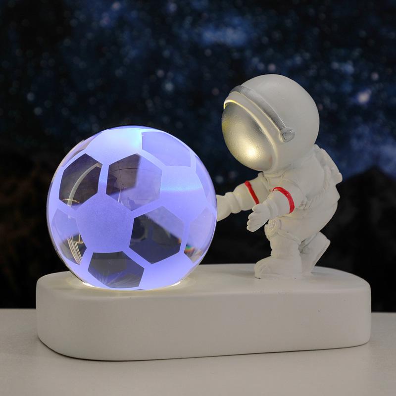 Cross-Border Astronaut Night Light: Starry Sky Crystal Ball with Luminous Base - Perfect Holiday Souvenir and Desktop Ornament.
