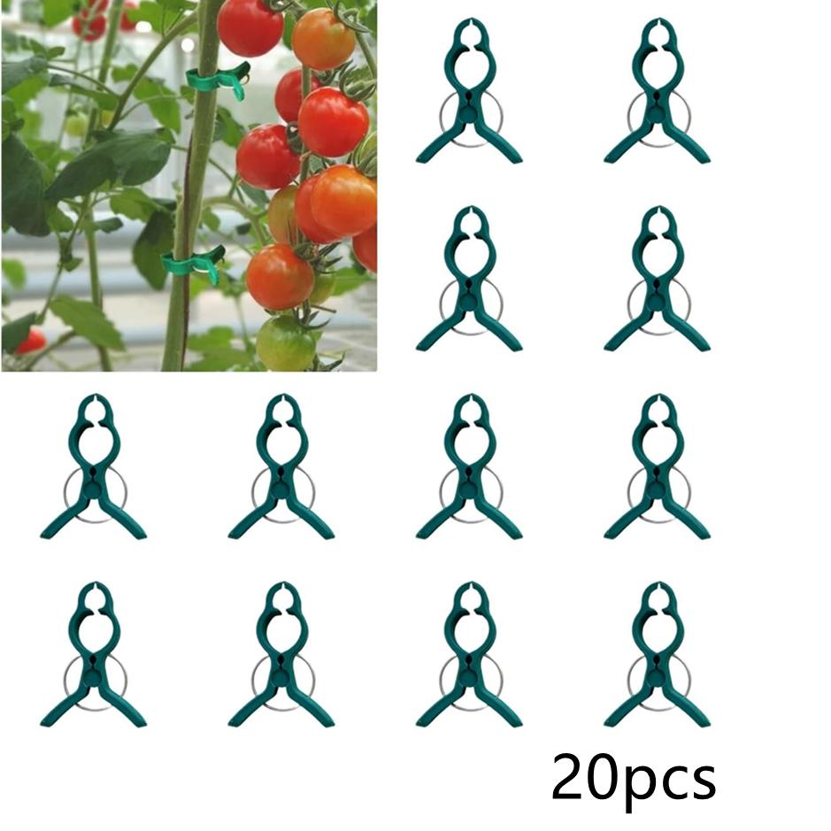 20 шт., безопасные пластиковые зажимы для растений, зажимы для поддержки растений, зажимы для вьющихся растений, тонкая веревочная сетка, садовые зажимы, зажимы для виноградной лозы