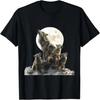 Mommy Wolf Howling At Moon Graphic Wolf Lovers Mother's Day T-Shirt