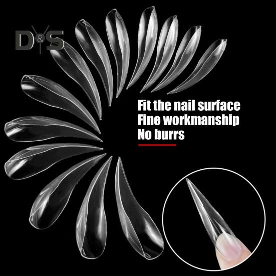 140 шт. накладных ногтей-стилетов, накладные прозрачные ногти, накладные ногти для наращивания ногтей, предварительно сформированные типсы для полного покрытия ногтей, салон «сделай сам»