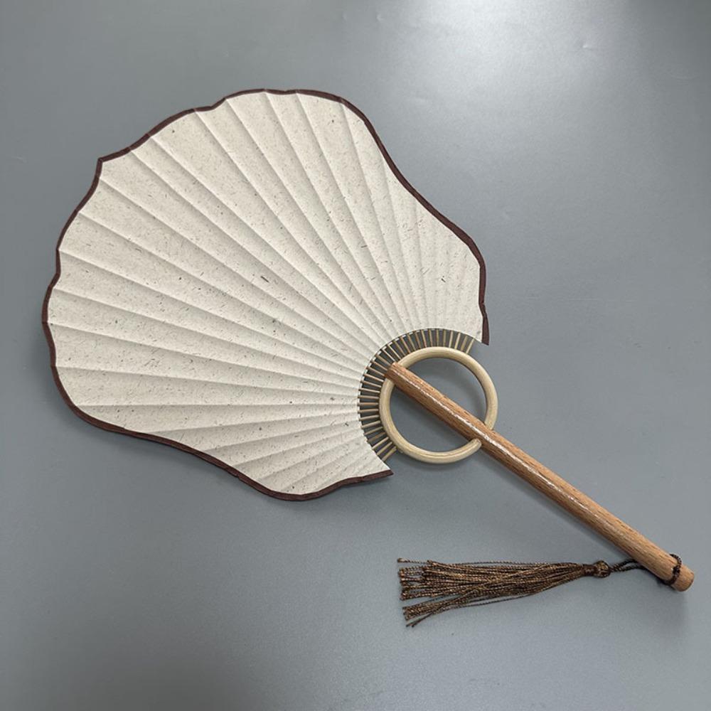 Vintage DIY Xuan Paper Fan Classical Round Fan Portable Hand Painted Fan  Painting