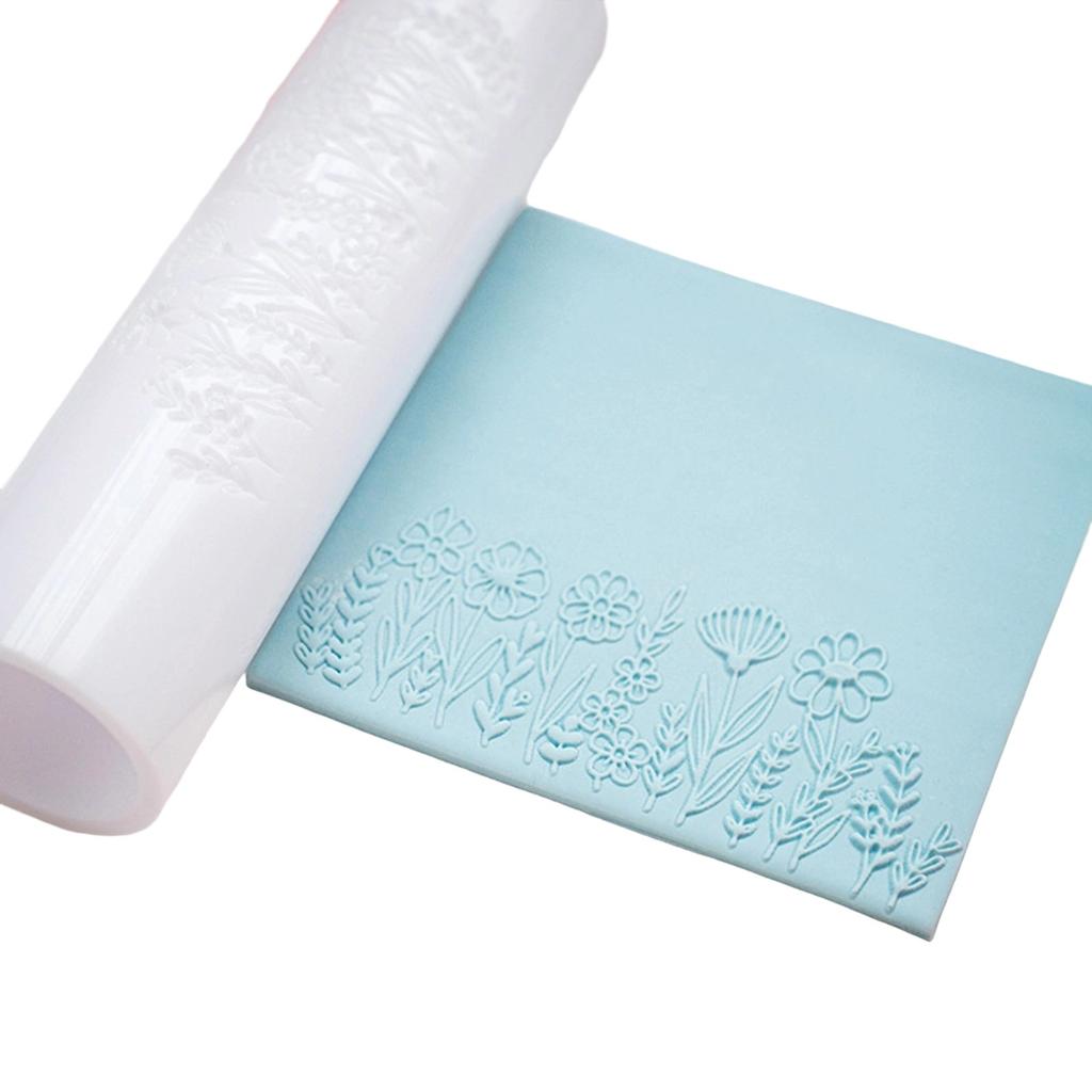 Акриловый ролик для полимерной глины для изготовления серег с цветочными узорами и ручкой с удобным захватом, текстурная форма под коровью шкуру, гончарный инструмент