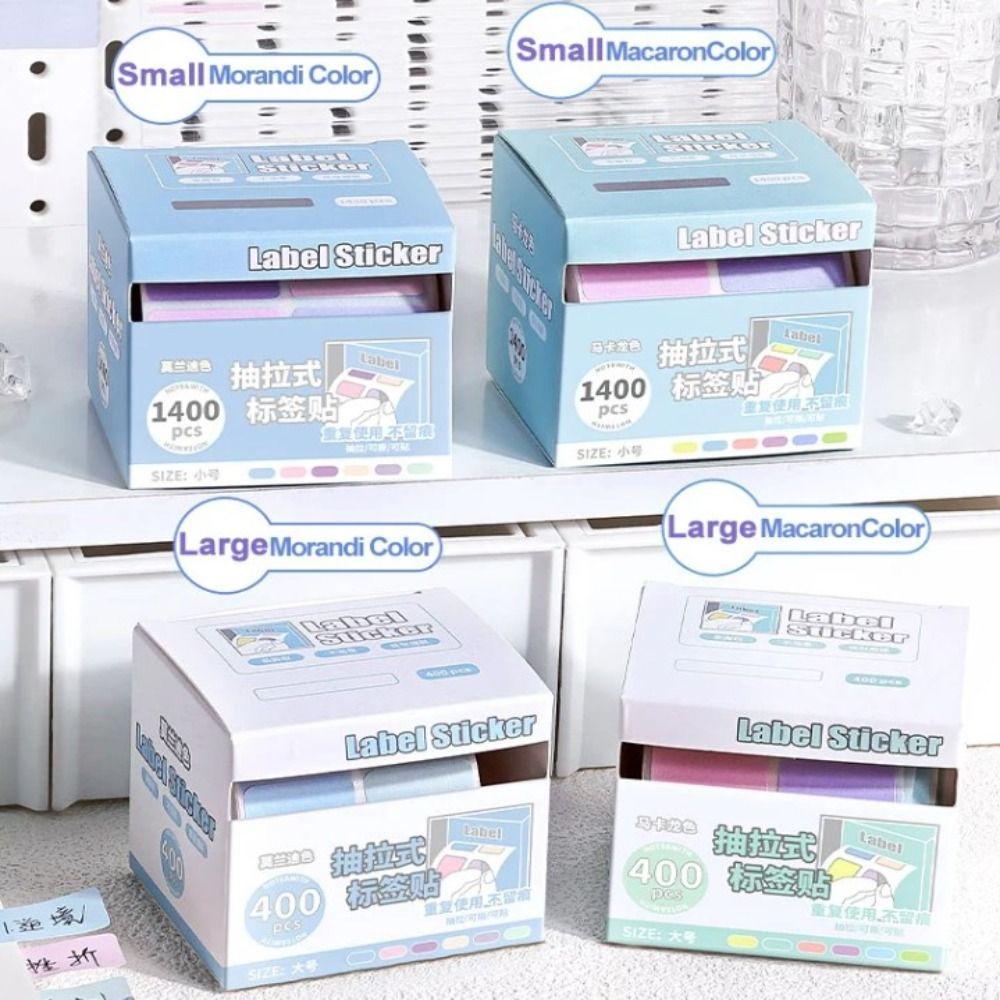 400/1400 шт. Моранди цветные выдвижные липкие заметки для письма индексные этикетки наклейки с именами студенческие подарки