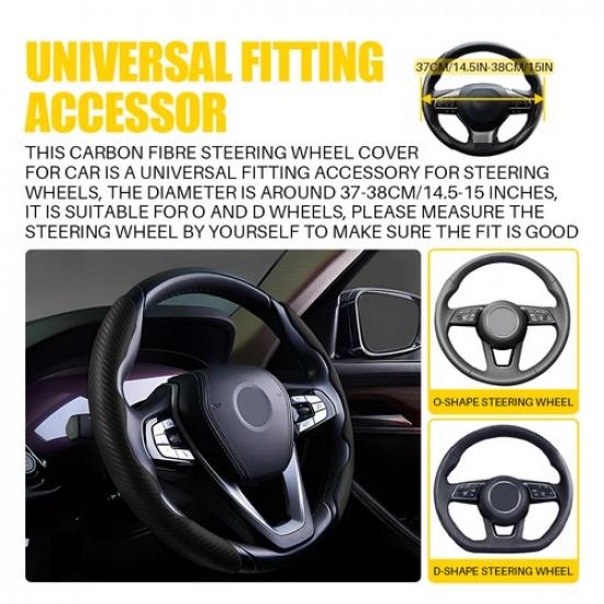 Car Steering Wheel Cover Booster Accessorie Carbon Fiber For Honda Civic Auto US
