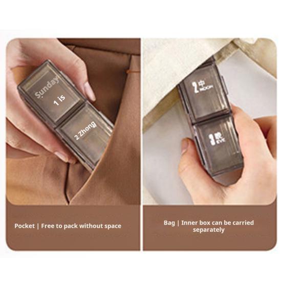 Large-Capacity Medicine Organizer for Morning Noon Evening Portable Easy To Open 12 Capsules or 25