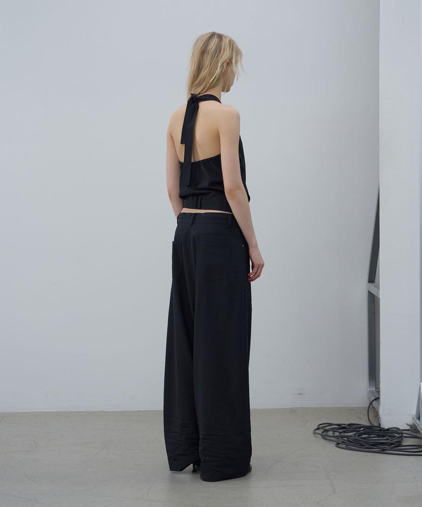 LCDC™ Crinkle Detail Wide Trousers (Black)