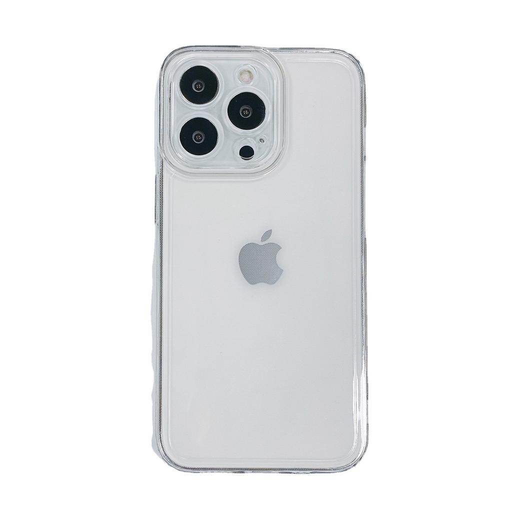 Прозрачный мягкий чехол из ТПУ с прямыми краями для iPhone 15 Pro Max, Полное покрытие, Минималистичный защитный чехол 16 дюймов