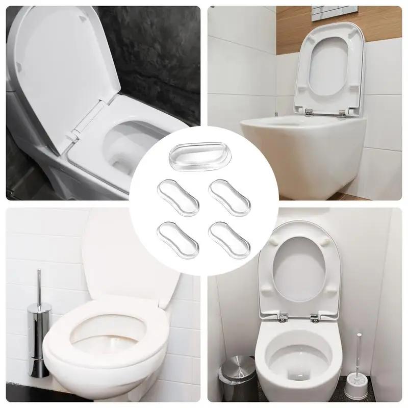5 Pieces of Toilet Seat Rubber Pads with Strong Adhesive, Bumper Replacement Kit