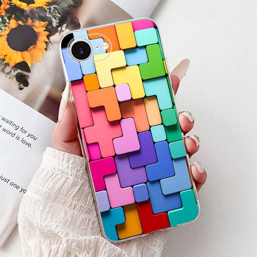 Clear For iPhone 16e A3212 A3409 A3410 A3408 Cover For iPhone 16e Case Fashion Luxury Flowers Cute Funny Painted Soft Bumper