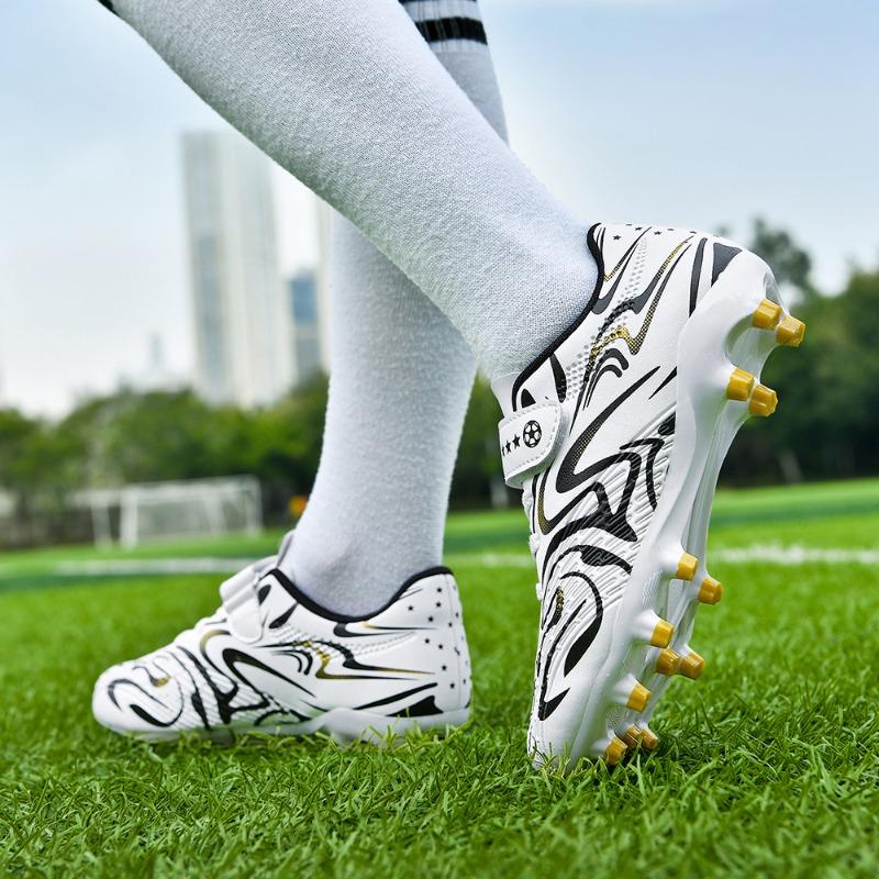 Детские футбольные бутсы для детей 30-38 лет, однотонные футбольные бутсы с волшебной клюшкой, тренировочные детские футбольные бутсы