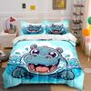 "Playful splashing hippo delight" Bedding sets Duvet covers Pillowcases(1* Duvet Cover 2* Pillowcases without duvet insert)