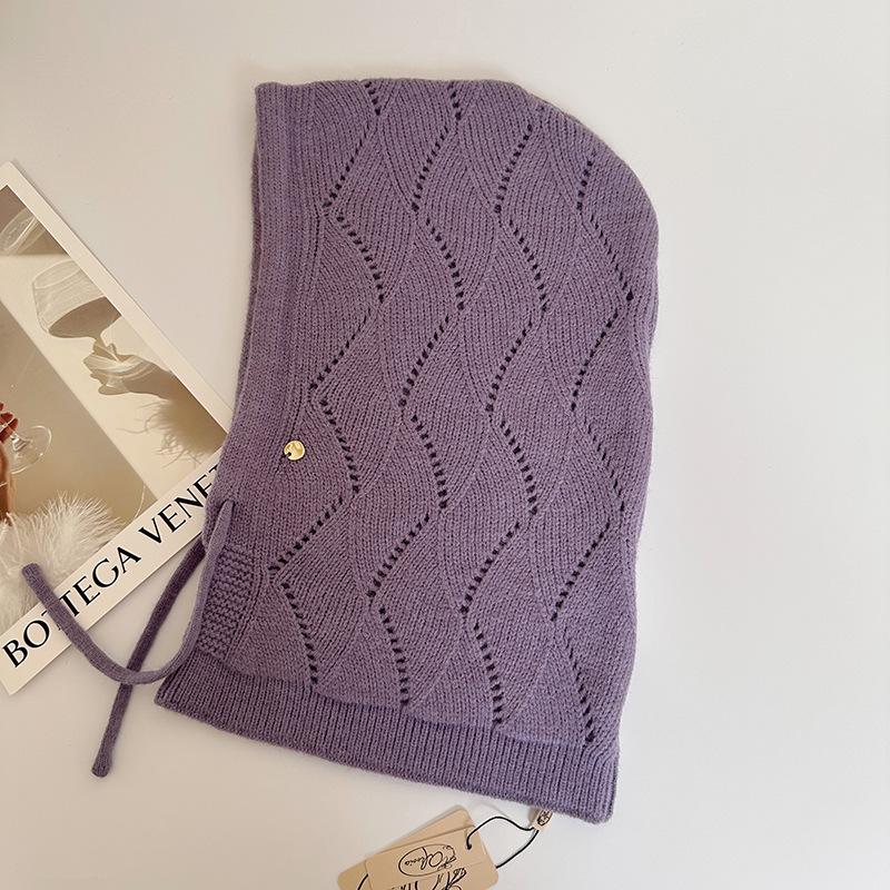 Женская зимняя мягкая шапка-бини, худи, балаклава, шарф с капюшоном - Термальная маска для лица и гетра для шеи, эластичная, регулируемая застежка на шнурке, ветрозащитная