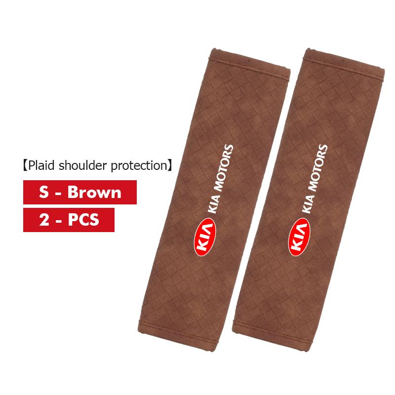 For KIA Leather Car Seat Belt Shoulder Pad Shoulder Strap Protection Pad Sorento Stinger Soul Spectra Niro Cadenza SephiaYT4