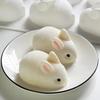 Cute Cartoon White Rabbit Molds 6-Grid Small Silicone Mold Creative Pudding Chocolate Candy Molds Baking Decor Candle Soap Mould