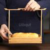 Портативная ручная бамбуковая корзина для закусок и пирожных Настольная коробка для угощений Поднос для сухофруктов Хранение Фрукты Закуски Десертная тарелка