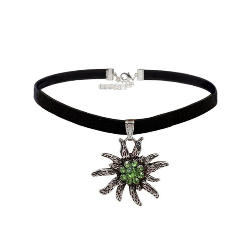 Традиционное винтажное ожерелье с эдельвейсом, модное ожерелье с подвеской в виде цветка, женский чокер, цепочка для ключиц, ювелирное изделие, подарок