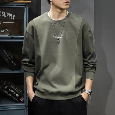 Американский модный бренд, тяжелый ретро-свитер с круглым вырезом, мужской свободный, большого размера, осень и зима, контрастные цвета, повседневная спортивная куртка Tide
