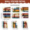 6PCS/Set Static Cling Glass Decals Cartoon Books Elecstatic Decals  Back To School