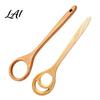 Home Baking Accessory 12 Inch Wooden Danish Dough Whisk Long Handle Sourdough Whisk with Hollow Ring Non Slip Natural Wood Beater Mixer Bread