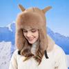 Winter Thickened Cold and Warm Hat Women's Plush Windproof Ear Protection Outdoor Riding Big Head Circumference Pullover Hat