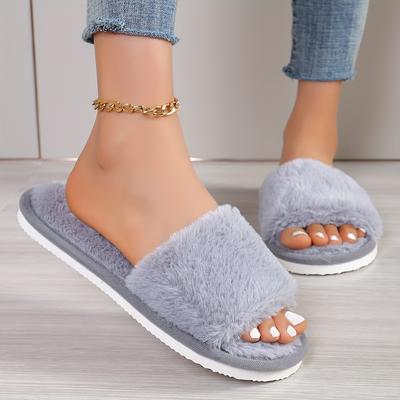 Закажите на размер больше однотонные теплые домашние тапочки, мягкие туфли на платформе с мягкой подошвой и плюшевой подкладкой, нескользящие бесшумные тапочки для спальни, зима и осень